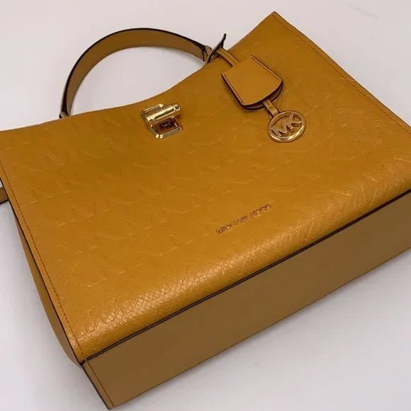 Michael Kors Penelope Large Top Handle Satchel Marigold Color - Picture 5 of 15